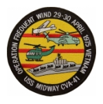 USS Midway CVA-41 Operation Frequent Wind Vietnam  Ship Patch