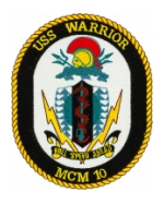 USS Warrior MCM-10 Ship Patch