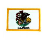 Illinois State Flag Patch, Gold Border
