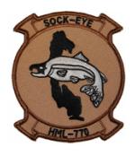 Marine Light Helicopter Squadron HML-770 Patch (SOCK-EYE) (Tan)