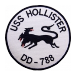 USS Hollister DD-788 Ship Patch