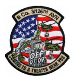 B Company / 3rd Squadron 126th Aviation Regiment OEF Patch