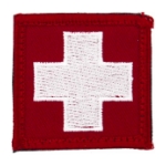 White Cross Morale Patch With Hook Backing