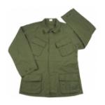 Vintage Style Long Sleeve BDU Olive Drab Shirt with Slanted Pockets