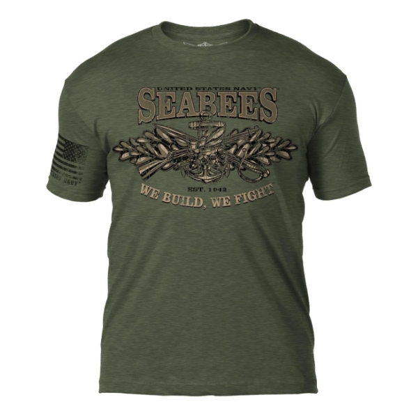 Navy Seabees 7.62 Design Tee (Heather Military Green)