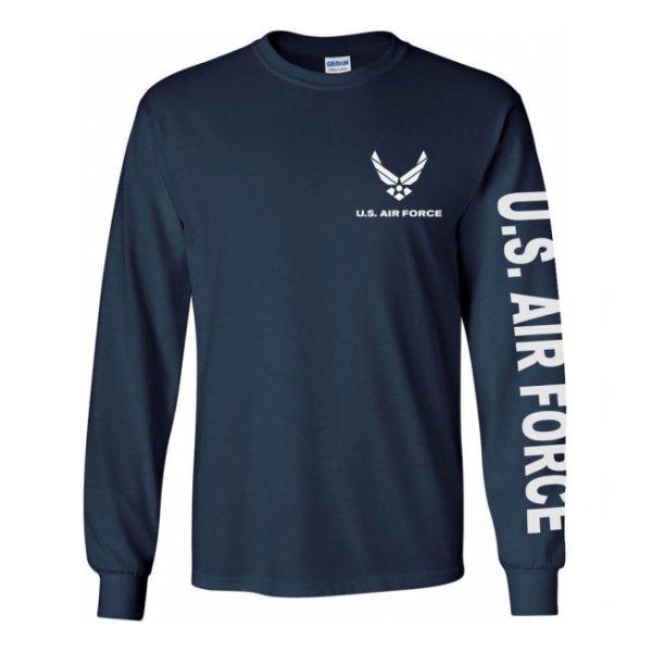 US Air Force Long Sleeve Tee Shirt (Navy Blue)