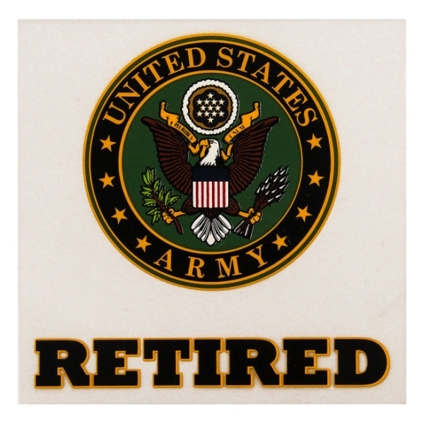 Army Retired Outside Window Decal