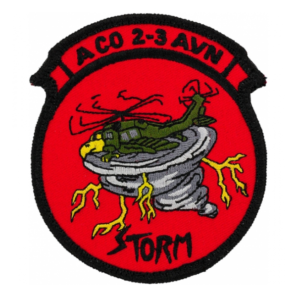 Army 2nd Battalion 3rd Aviation Regiment  A Company Patch with Storm Patch with Velcro (Iraq) (Dress)
