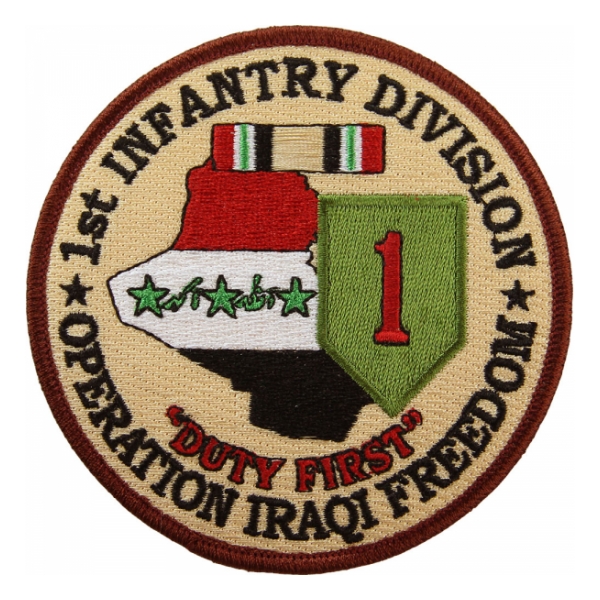 1st Infantry Division Operation Iraqi Freedom Patch "Duty First
