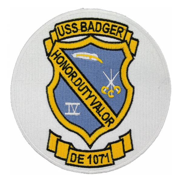 USS Badger DE-1071 Ship Patch