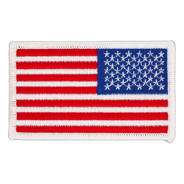 American Flag White Border Reversed Patch