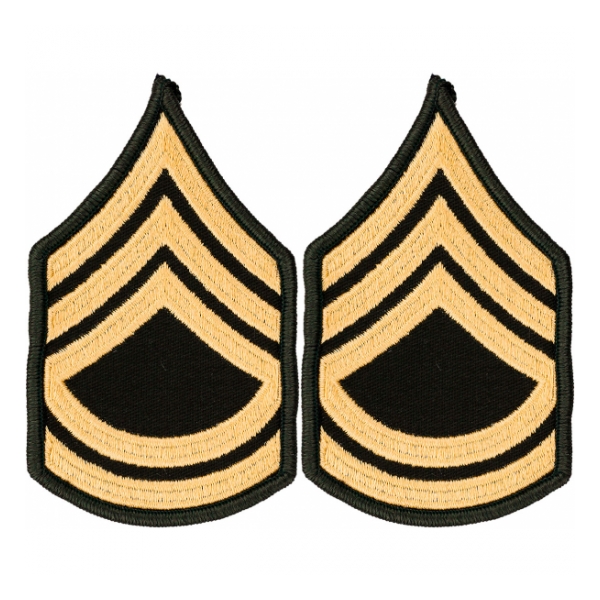 Army Sergeant First Class Chevron (Gold / Green) (Female)