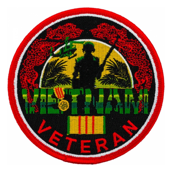 Vietnam Veteran Patch w/ Ribbon & Silhouette