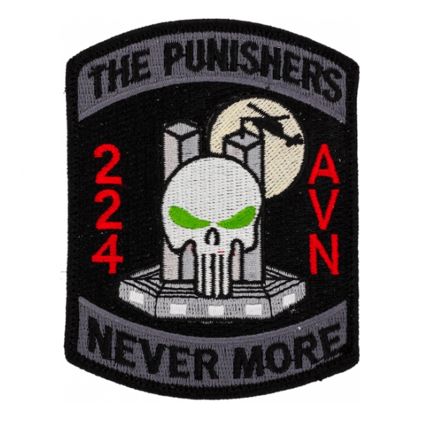 Army 2nd Battalion 224th Aviation Regiment Punishers Patch w/Velcro