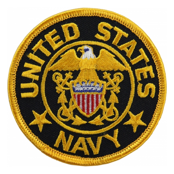 Navy Logo Patch (Gold on Black, Small)