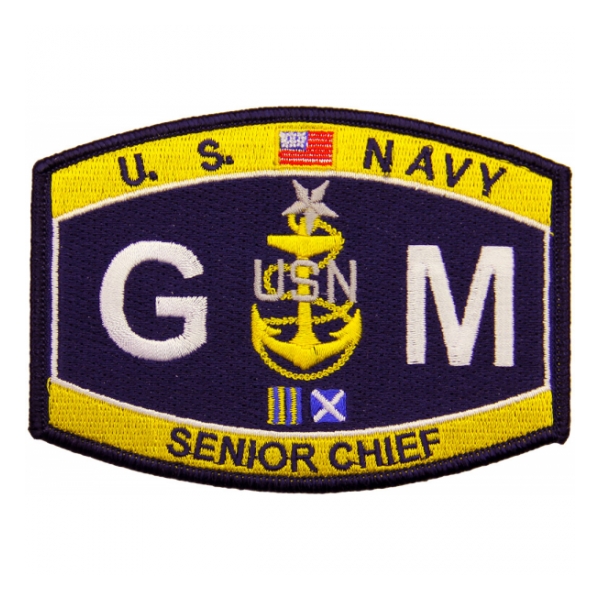 USN RATE GM Gunner's Mate Senior Chief Patch