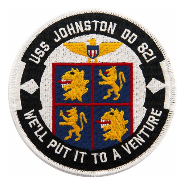 USS Johnston DD-821 Ship Patch