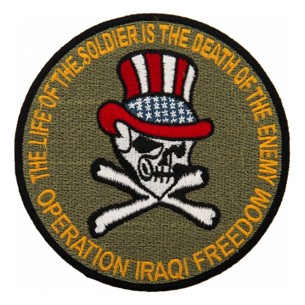 Operation Iraqi Freedom Uncle Sam Skull & Cross Bones Patch