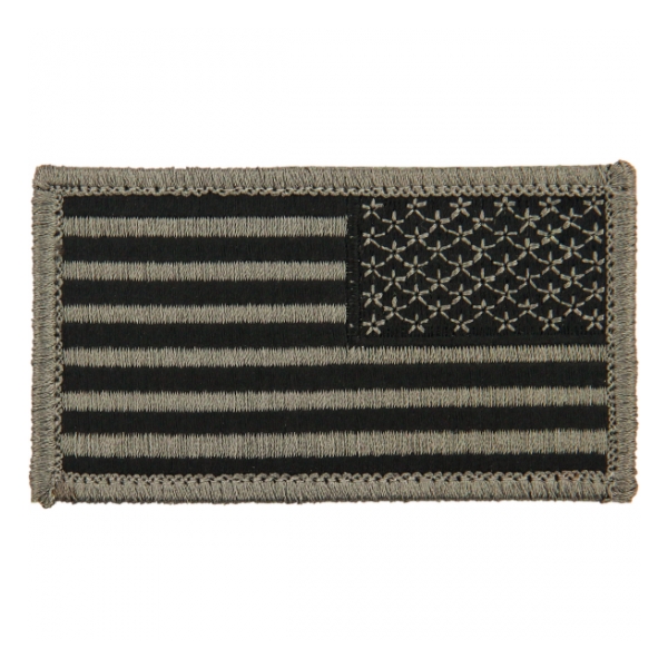 American Flag Patch Foliage Green (Reversed w/ Velcro)