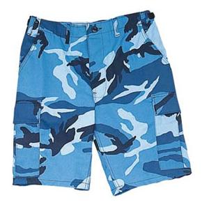 BDU 6 Pocket Combat Shorts (Sky Blue Camo)