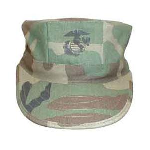 Marine Cap w/ Insignia 1-Ply (Woodland Camo)