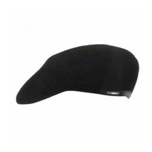 Military Beret By Bancroft (Leather Sweatband)(Black)