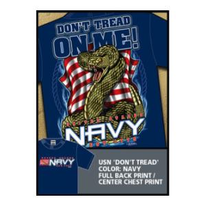 US Navy Dont Tread on Me T-shirt (Navy Blue) 7.62 Design