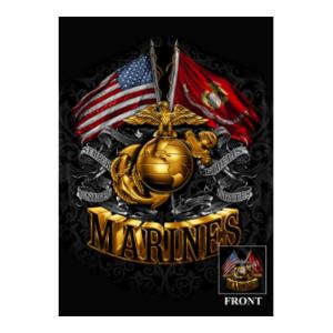 United States Marines T-Shirt (Black) Flag with Globe and Anchor