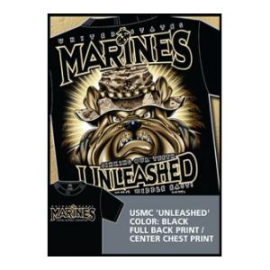 US Marines Bulldog T-Shirt (Black) 7.62 Design
