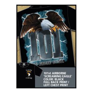 101st Airborne T-shirt (Black) 7.62 Design