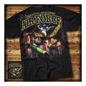 Air Force Fly Fight Win Tee (Black) 7.62 Design