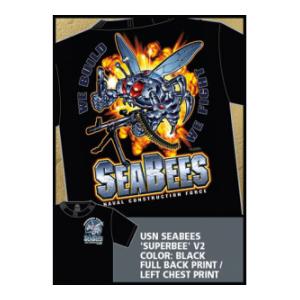 Seabees T-shirt (Black) 7.62 Design