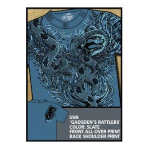 Navy 'Gadsen's Rattlers' All-Over Printed Tee (Blue) 7.62 Design