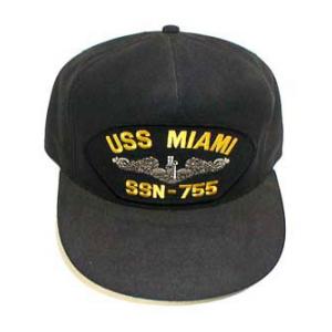 USS Miami SSN-755 Cap (Dark Navy) (Direct Embroidered)