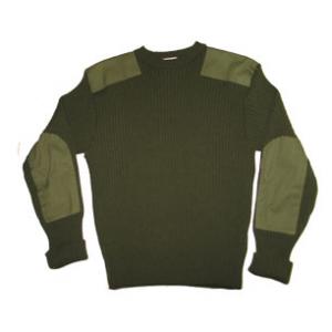 Crew Neck Wool Commando Sweater (Olive Drab)