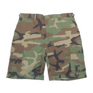 BDU 6 Pocket Combat Shorts (Woodland Camo)