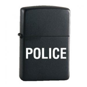 Police Zippo Lighter (Black Matte)