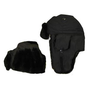 Poplin Pile Trooper Hat (Black)