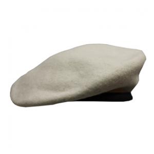 Military Beret (Leather Sweatband)(Off White)