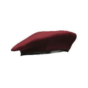 Military Beret  (Leather Sweatband)(Maroon)