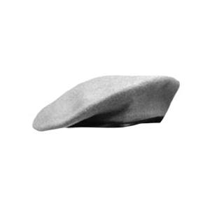 Military Beret (Leather Sweatband)(Gray)