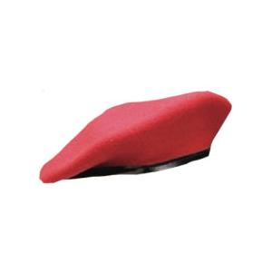 Military Beret  (Leather Sweatband)(Scarlet Red)