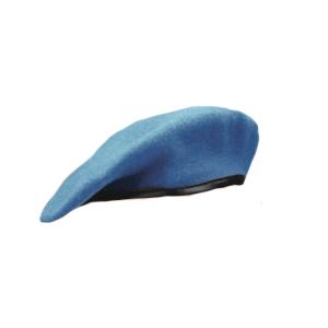 Military Beret  (Leather Sweatband)(United Nations Blue)