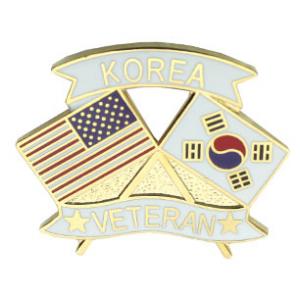 Korea Veteran Crossed Flag Pin