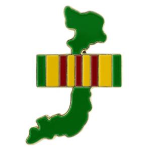 Vietnam Map with Service Ribbon Pin