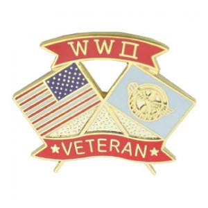 WWII Veteran Crossed Flag Pin