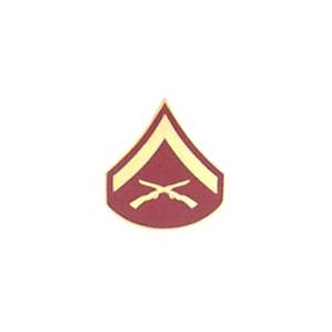 Marine Lance Corporal E-3 Pin (Gold on Red)