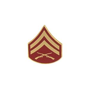 Marine Corporal E-4 Pin (Gold on Red)