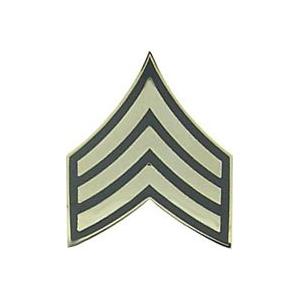 Army Sergeant E-5 Pin (Gold on Green)