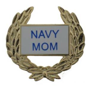 Navy Mom Wreath Pin